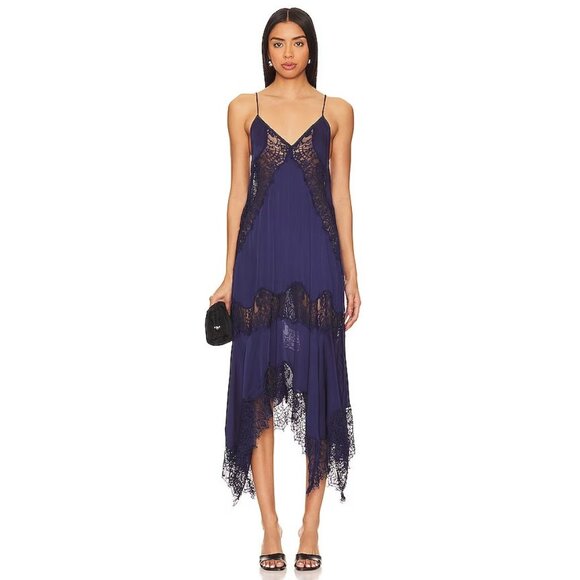 Free People Dresses & Skirts - Free People x REVOLVE Sunsetter Maxi Slip in Midnight Rain Navy Blue